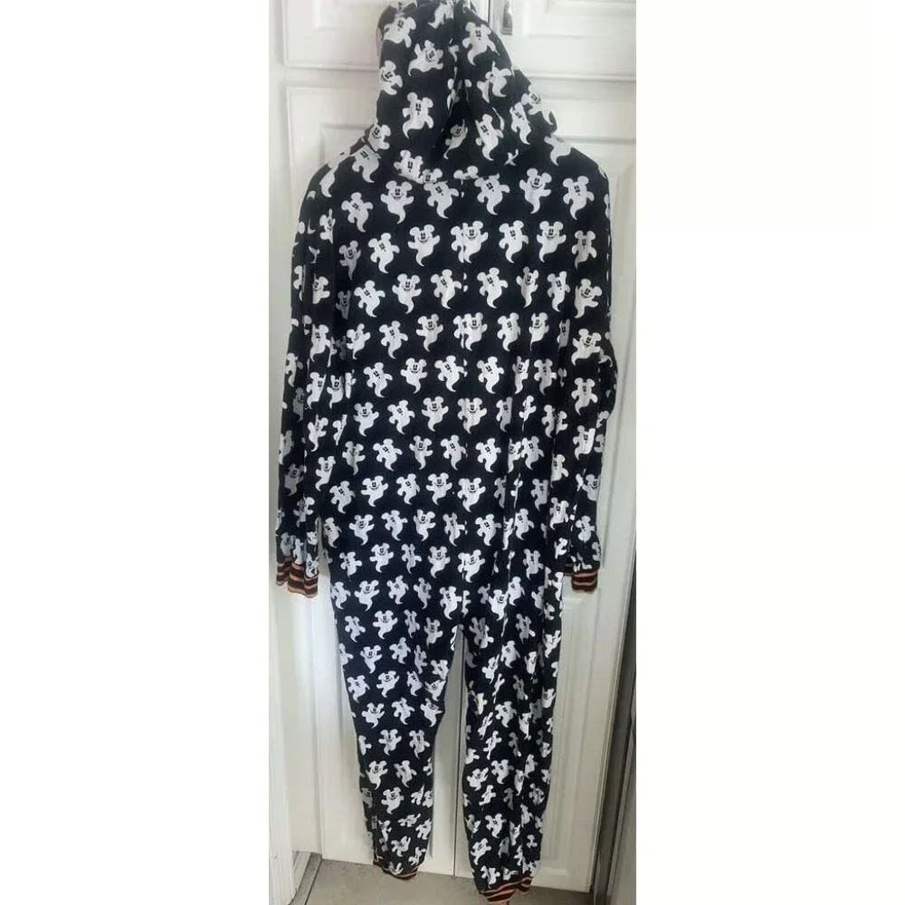 Disney Halloween NWT Large Black/White Mickey Ghosts Bodysuit Pajamas NEW - Picture 13 of 13